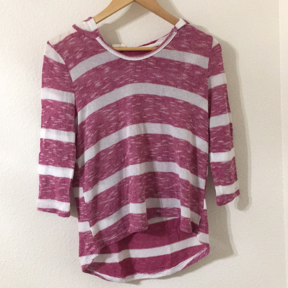 Striped Top with Hoodie